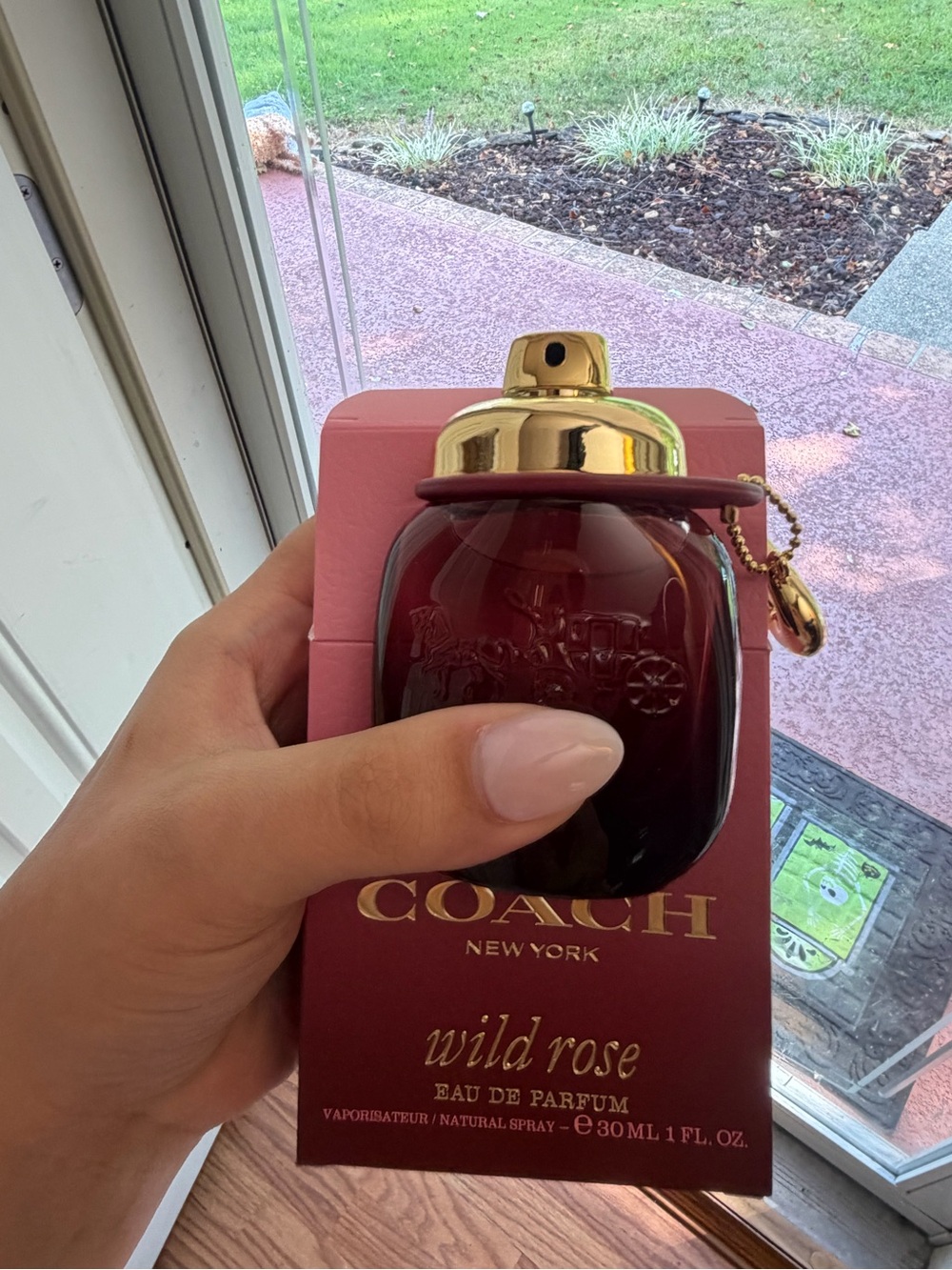 Coach Wild Rose Women's Perfume Bottle - Deep Burgundy & Gold